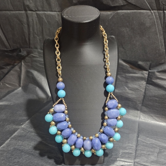 Trina Turk Jewelry - Trina Turk Blue and Turquoise Beaded Statement Necklace